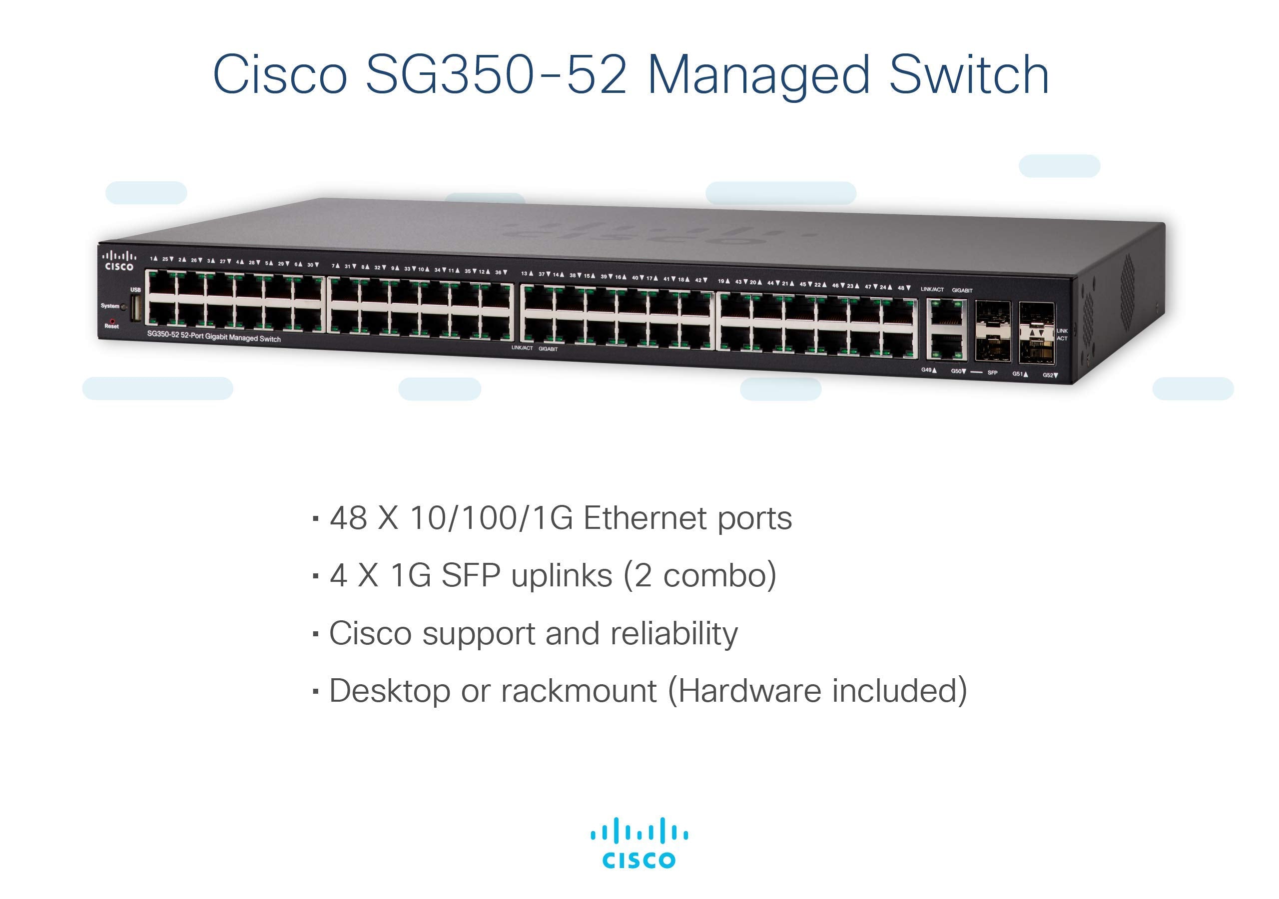 Cisco Sg350 52 K9 Na 52 Port Gigabit Managed Switch